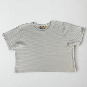 Big Bud Press Honeycomb Tee Womens XL Cream Short Sleeve Cropped Boxy T-Shirt